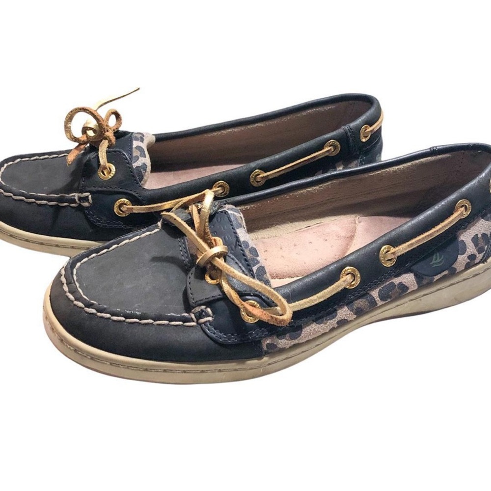 SPERRY DARK NAVY BLUE CHEETAH PRINT